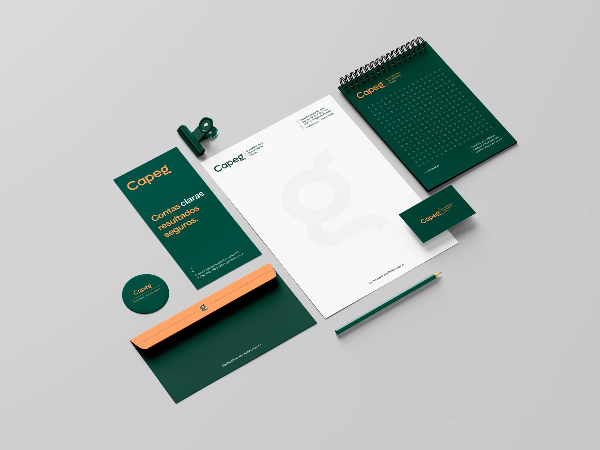 Capeg brand identity visuals stationary